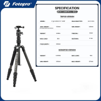 Fotopro X-GO CARBON VIDEO E 2 Carbon Fiber Travel Tripod Compact Camera Tripod with Ball Head Detach