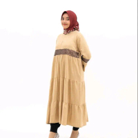 Mawar Dress Katun Madina dengan Variasi Payet untuk Gamis Muslim