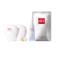 【SK-II官方直營】1+1 防曬霜30g+CC霜30g(自然膚或玫瑰粉/五合一全新防曬小白球)