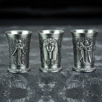 Ly tail B52 Nga Vodka bằng đồng Ly Uống Ai Cập Cổ Đại r kim loại bắn thủy tinh 3D cứu trợ nghệ t