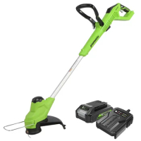 Greenworks 24V 12" Cordless TORQDRIVE™ String Trimmer, Cordless Electric Lawn Mower Adjustable Length Telescopic
