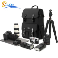 Waterproof Photography Camera Backpack Tripod Bag Lens Case for Nikon/Canon/Sony SLR Camera Accessories Fit for 15.6 inch Laptop