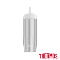 THERMOS膳魔師不鏽鋼真空吸管隨行瓶0.47L(TS4037)-SS(不鏽鋼色)