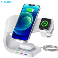 3 in 1 Magnetic Wireless Chargers Stand For iPhone13 12 Induction Charger Fast Incarcator Bracket Apple Watch 7 6 SE AirPods Pro