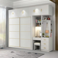 全實木生態板衣柜簡約現代推拉門白色三二移門整體臥室立柜衣櫥