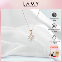 Dây chuyền bạc nữ CDE Crystal Leaf Clavicle Necklace Gold CDE6383GG (Giày nữ Cao gót Dép lê Dép xăn