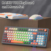 ชุดคีย์บอร์ดและเมาส์ RAIKU T98 RGB มีสาย คีย์บอร์ดเล่นเกม 98ปุ่ม สีสันสดใส สำหรับคอมพิวเตอร์ แล็ปท็อ