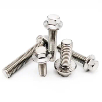 M4 M5 M6 M8 M10 M12 A2-70 304 Stainless Steel GB5787 Hex Washer Head Bolt Hexagon Head With Serrated Flange Cap Screw