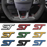 3cm ST Emblem Car Interior Badge Steering Wheel Sticker for Ford Focus Mustang Mondeo Transit Fusion F150 Ranger Galaxy MK3 MK5