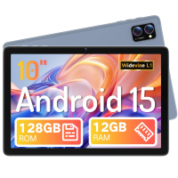 Máy tính bảng, Android 15 Máy tính bảng 10 inch với 12GB RAM + 128GB Bộ nhớ + thẻ chuyển đổi 2TB, Oc