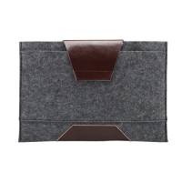 Genuine Leather Laptop Bag Wool Felt 11 12 13 15 Inch Computer Sleeve Paper Bags Notebook Bag For Macbook Air Pro