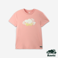 Roots 女裝- SPRAY PAINTED BEAVER短袖T恤-粉色