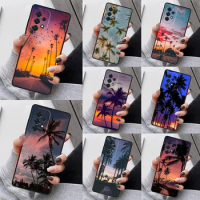 sunset palm trees Phone Cases Funda For Samsung Galaxy A13 A53 A73 A12 A22 A32 A52 A51 A71 A80 A91 Coque
