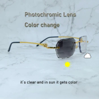 Photochromic Lenses Color Change Sunglasses Diamond Cut Two Colors Lenses 4 Season Glasses Vintage Trending Shades Eyewear