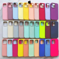 Original Silicone Case For Apple iPhone 13 14 15 Pro Max Official Luxury Case For iPhone 15 Plus 7 8 SE 2020 11 12 Pro Max Cover