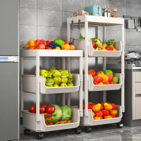 WW 【Multi-Tier Mobile Storage】3/4/5 Layer Rolling Trolley Cart Organizer with Wheels | Bathroom Orga