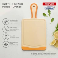 NEOFLAM Cutting Board Talenan Anti Bakteri Non-Slip Handle Dishwasher Safe Flutto Orange