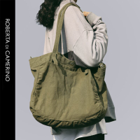 購物袋 諾貝達純色日系文藝布托特包女單肩手提包大容量購物袋學生上課包-快速出貨