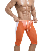 Sports Pants Mid-Calf European and American New Men's Mesh Tight Pants Men's Cycling Pants Running F
