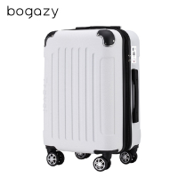 (假日優惠)Bogazy 星際漫旅 20吋海關鎖可加大行李箱(冰雪白)