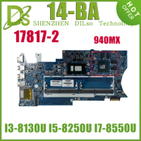 KEFU 17817-2 Mainboard For HP PAVILION X360 14-BA109TX 14-BA 939382-601 Laptop Motherboard W/i3-8130U i5-8250U i7-8550U 940MX