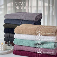 พร้อมส่ง ผ้าเช็ดตัวcotton​แท้ ขนาดใหญ่ 70*140Cm แยกขายกับ ผ้าเช็ดผม 15*30นิ้ว