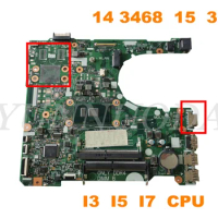 Original For dell Inspiron 14 3468 15 3568 Notebook Motherboard 15341-1 Mainboard w i3 i5 i7 7th Gen CPU tested good free shippi