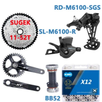 SHIMANO Deore SL/RD M6100 SGS 1X12S Kit MTB Crankset CS 51T 46T/50T/52T BB Complete 12V Kit