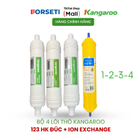 Combo 4 Lõi Lọc Thô 1234 Kangaroo Loại Đúc cắm nhanh Bao gồm 123 HK và lõi Ion Exchange Karofi