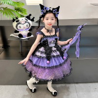 Hot  Girls Kuromi Lolita Princess Dress 2025 Spring and Autumn Childrens Performance Costume Cos Clo