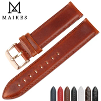 MAIKES Watch Accessories Genuine Leather Watch Strap 16mm 17mm 18mm 19mm 20mm Watchband For DW Daniel Wellington Watch Band