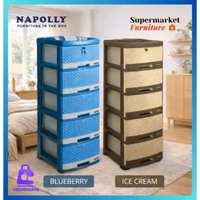 NAPOLLY - LEMARI PLASTIK SCD 5 K / LEMARI PLASTIK LACI SCD BLUBERY