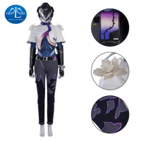 ROLECOS Game Valorant Vyse Cosplay Costume Sentinel Vyse Agent Rose Women Punk Uniform Halloween Par