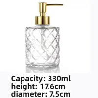 [High-End Glass Bottle] Hotel Bathroom Hand Sanitizer Bottle Shampoo Shower Gel Dispenser Press Bott
