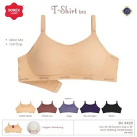 Sorex T-shirt Bra Busa Sedang Tanpa Kawat Kait 3 Setara Cup A-B Full Cup BH Harian BH 34211 Cream 36