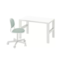 PÅHL/ÖRFJÄLL 書桌及椅子, 白色/淺綠色