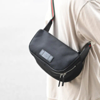 【GUCCI 古馳】經典素雅綠紅綠背帶帆布三用腰包胸口包後背包(黑)
