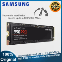 SAMSUNG SSD 990 PRO 1TB 2TB 4TB PCIe 4.0 M.2 2280 NVME Disk Drives Read Speeds Up to 7,450MB/s Internal SSD for PC Desktop Mac