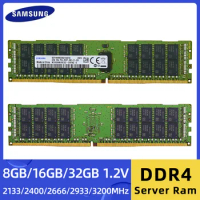 Samsung DDR4 Ram 16GB 32GB PC4 2133MHz 2400MHz 2666MHz 2933MHz 3200NHz ECC REG Server Memory Support X99 Motherboard