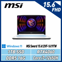 MSI SWORD15-A12VF-1619TW 白(i7-12650H/RTX4060/16G/1TB)