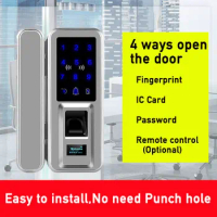 499 Capacity Touch Screen&amp;keypad Fingerprint Door Lock Keycard Remote Control Smart Lock Access Control Fingerprint Lock Scanner