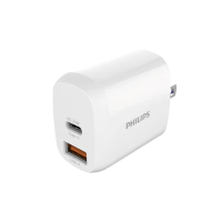 【Philips 飛利浦】20W TypeC USB PD 2孔 快充充電器(DLP4326C)