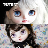 YESTARY Glass BJD Eyes Toy Blythe Doll Accessories Sparkling Eye Toys Fashion Blythe Doll Toy Pink Eye Piece BJD Doll Girls Gift