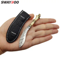 Swayboo Hand Forged Steel Brass Mini Portable Sharp Key Chain Pocket Knife Letter Cutter Opener