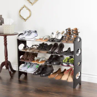 Shoe Rack, Stackable Storage Bench, Kitchen, Entry Organizer, 4 Or 6-Tier Space Saver Shoe Rack by Everyday Home
