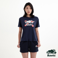 Roots 女裝- CANADA PATCH短袖T恤-軍藍色