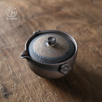 日式粗陶手抓壺鎏金泡茶壺單壺家用辦公功夫茶具茶壺套裝陶瓷防燙