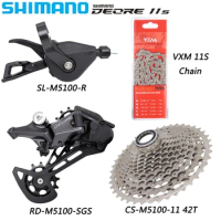 SHIMANO Deore M5100 11 Speed Groupset Derailleur for MTB Bike CS-M5100 42/51T Cassette VXM Chain Original Bicycle Parts