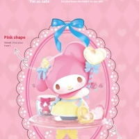 Authentic Miniso Sanrio Blind Box Figurine Melody Afternoon Tea Blind Box Ornament Mymelody Figurine