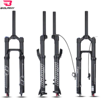 Bolany 27.5 29 inch MTB fork Bicycle Air pressure damping Suspension Locked Magnesium alloy Manual Remote 120/140mm bike forks